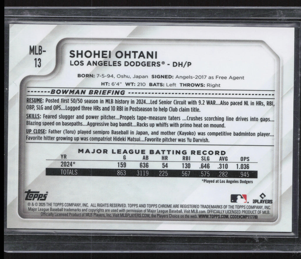 2025 Topps The Nationals #MLB-13 Shohei Ohtani /50