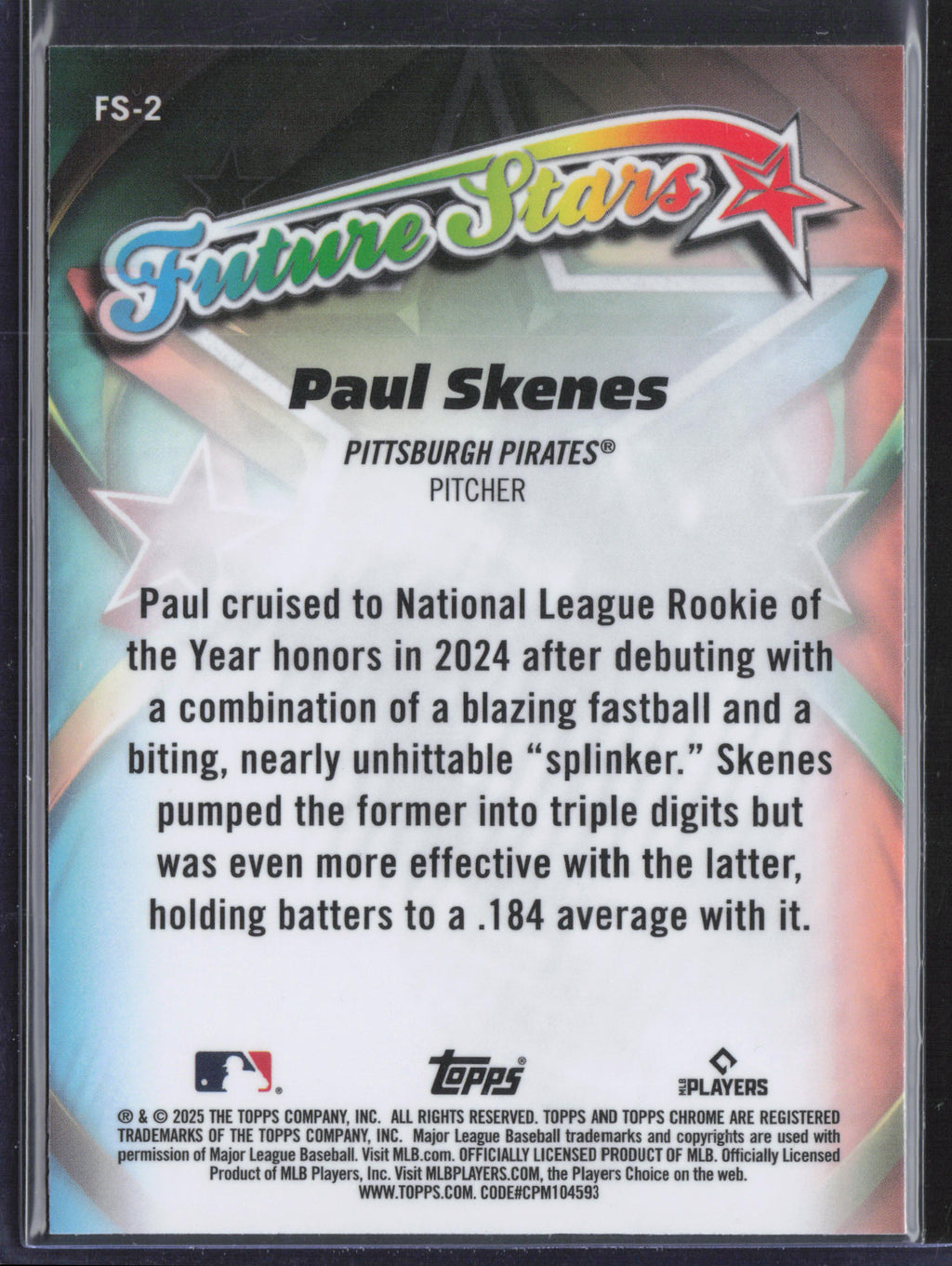 2025 Topps Chrome #FS-2 Paul Skenes Future Stars