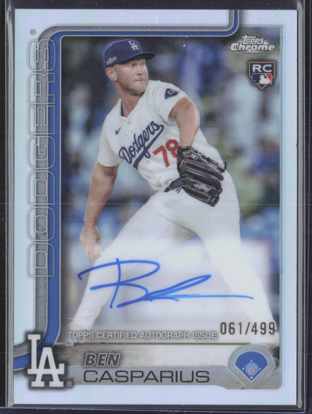 2025 Topps Chrome #RA-BCA Ben Casparius Rookie Autographs Refractors #/499