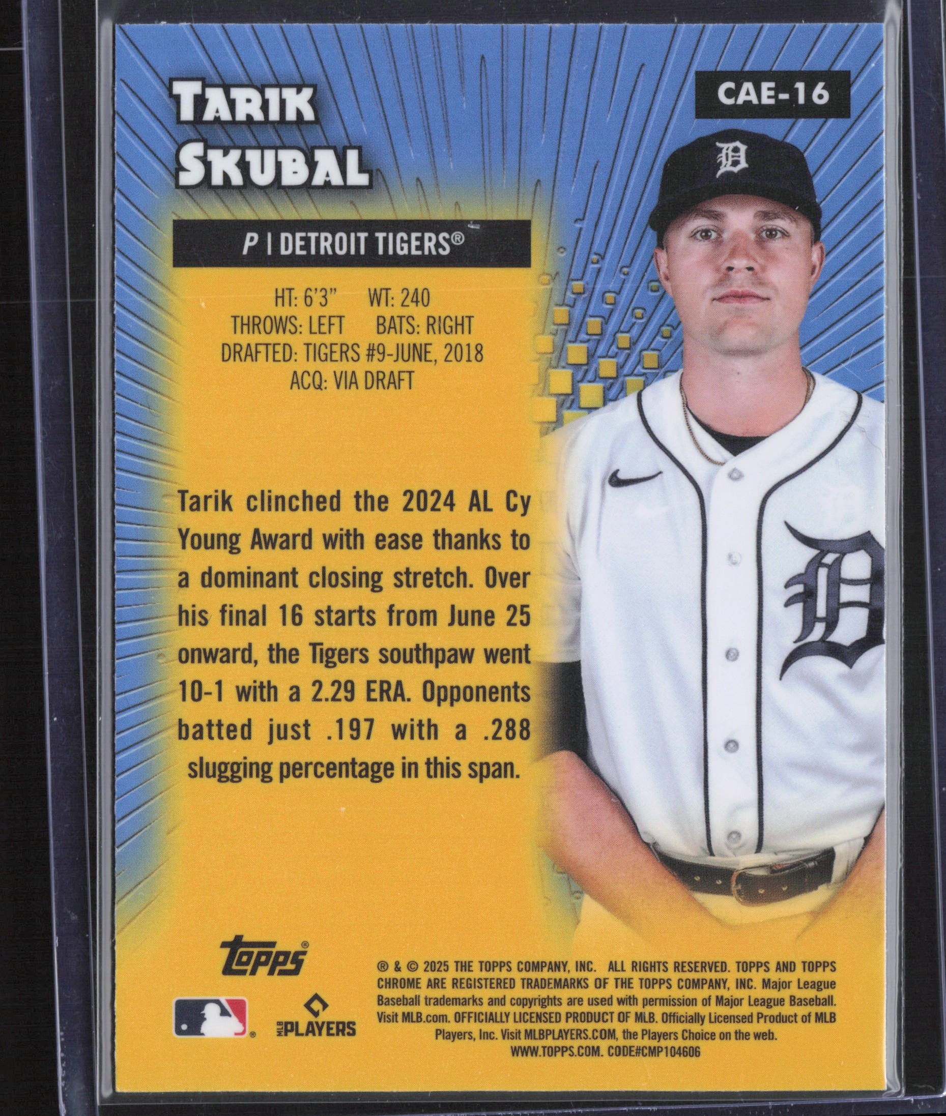 2025 Topps Chrome #CAE-16 Tarik Skubal Chrome All-Etch