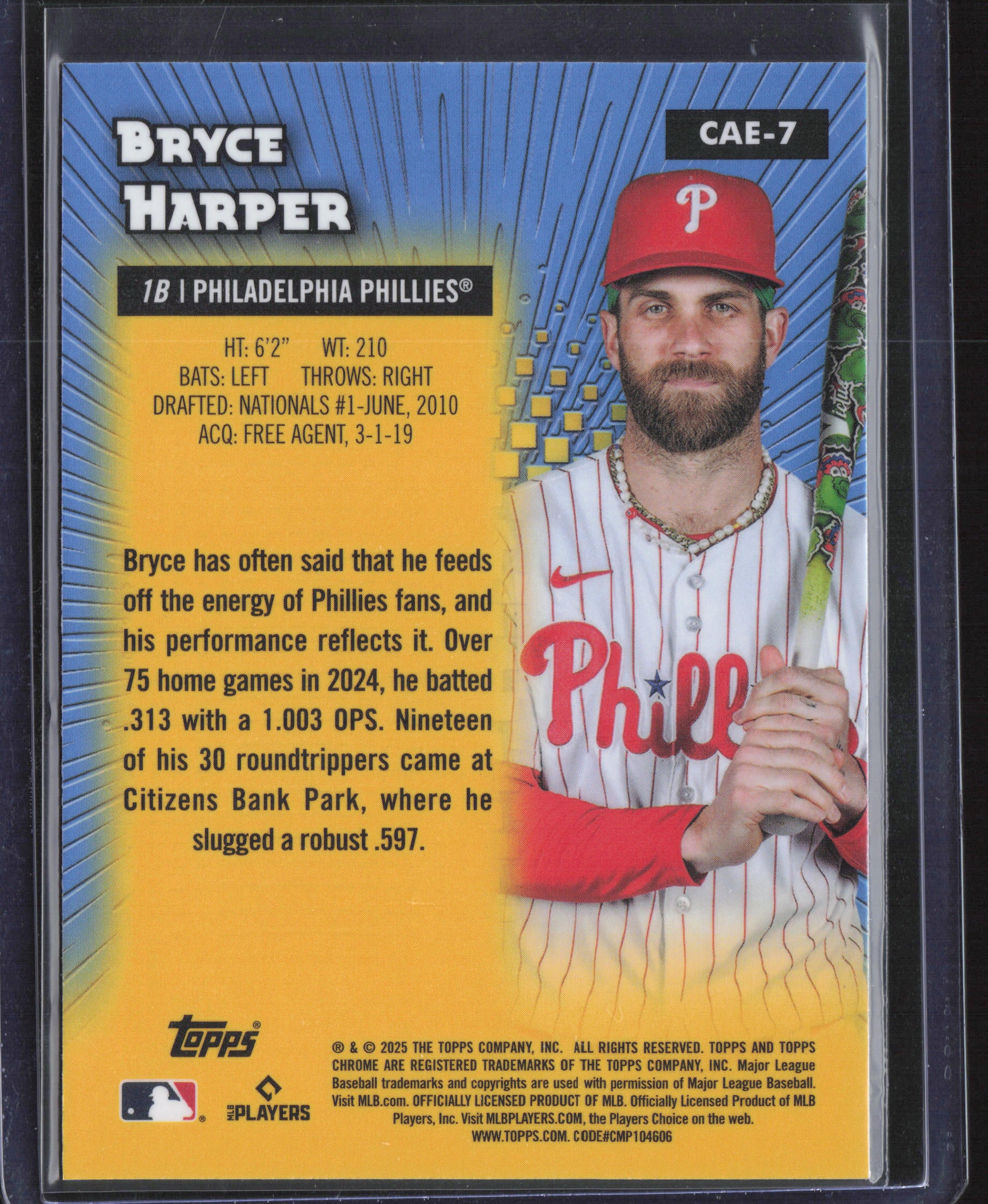 2025 Topps Chrome #CAE-7 Bryce Harper Chrome All-Etch
