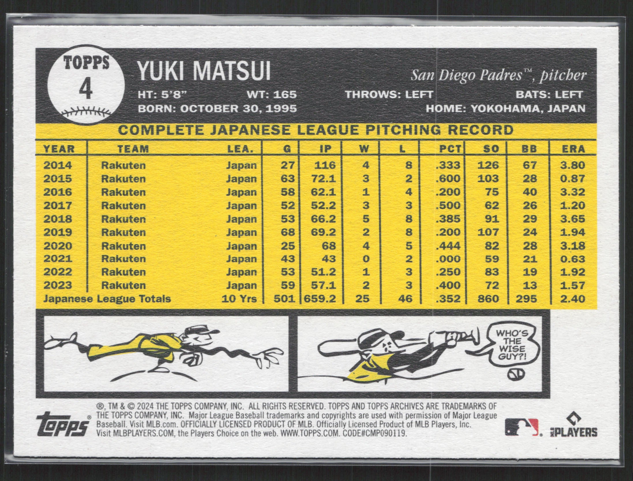 2024 Topps Archives #4 Yuki Matsui