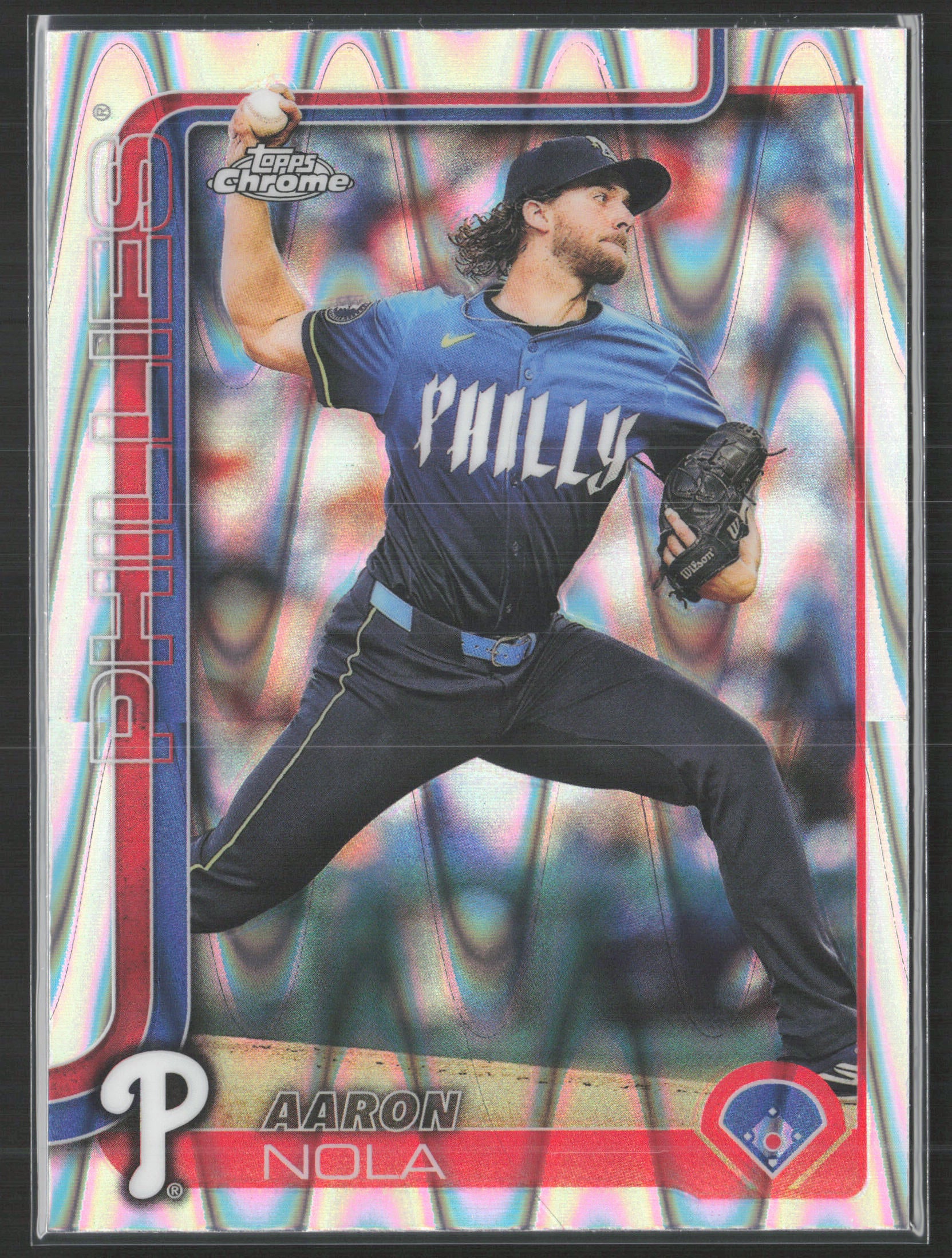2025 Topps Chrome #286 Aaron Nola Raywave Refractors