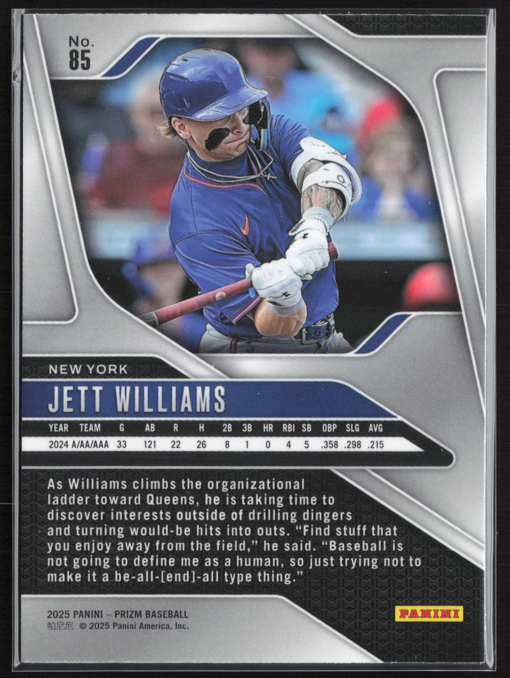 2025 Panini Prizm #85 Jett Williams