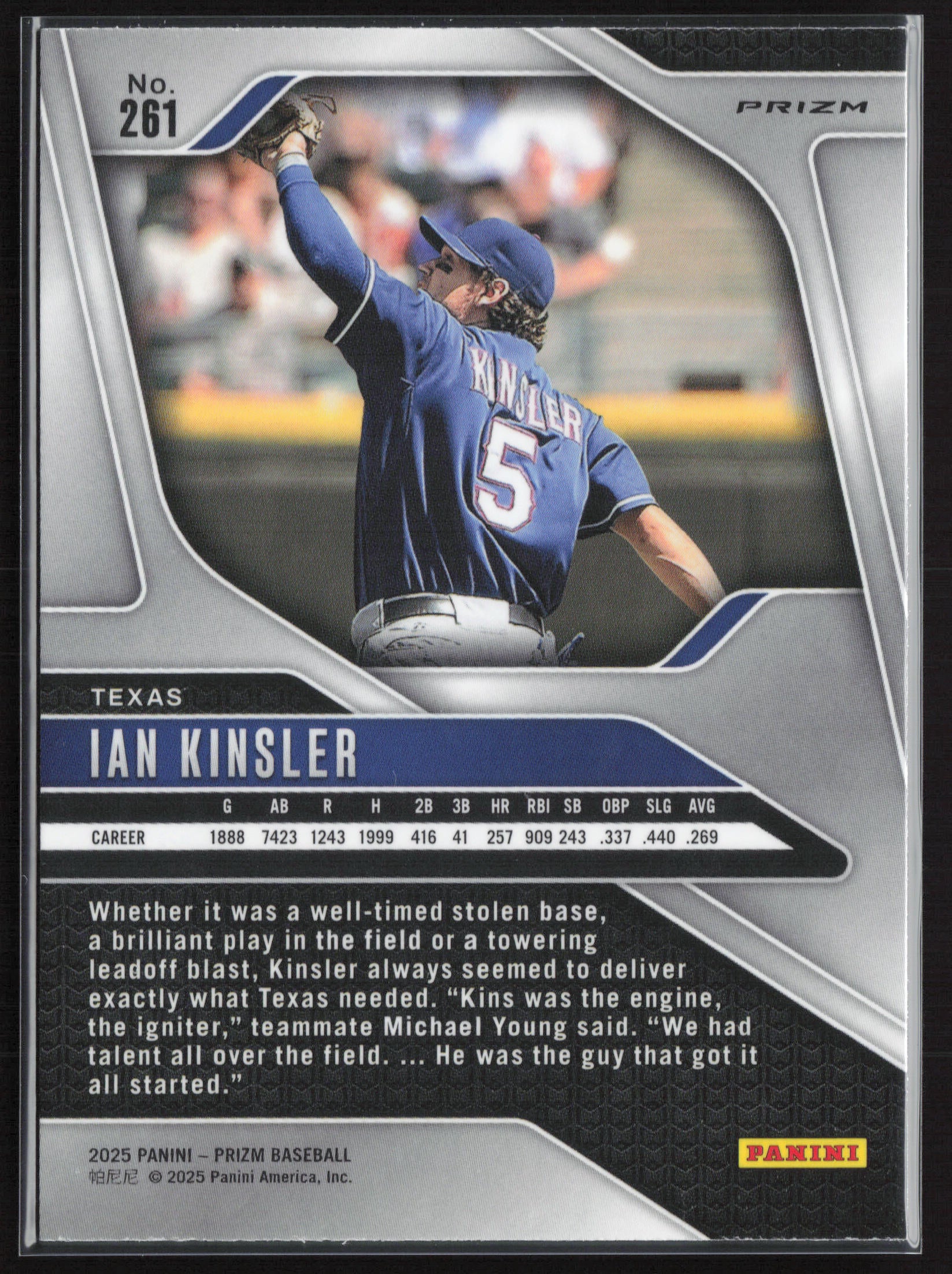 2025 Panini Prizm #261 Ian Kinsler Green Ice Prizms