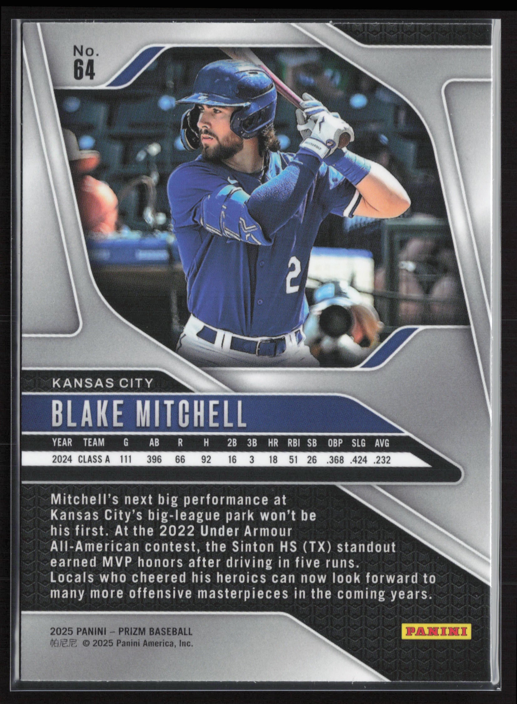 2025 Panini Prizm #64 Blake Mitchell
