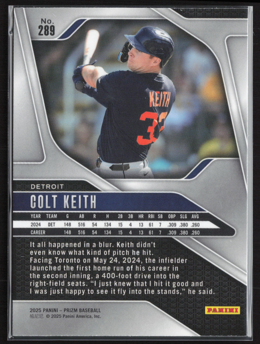 2025 Panini Prizm #289 Colt Keith