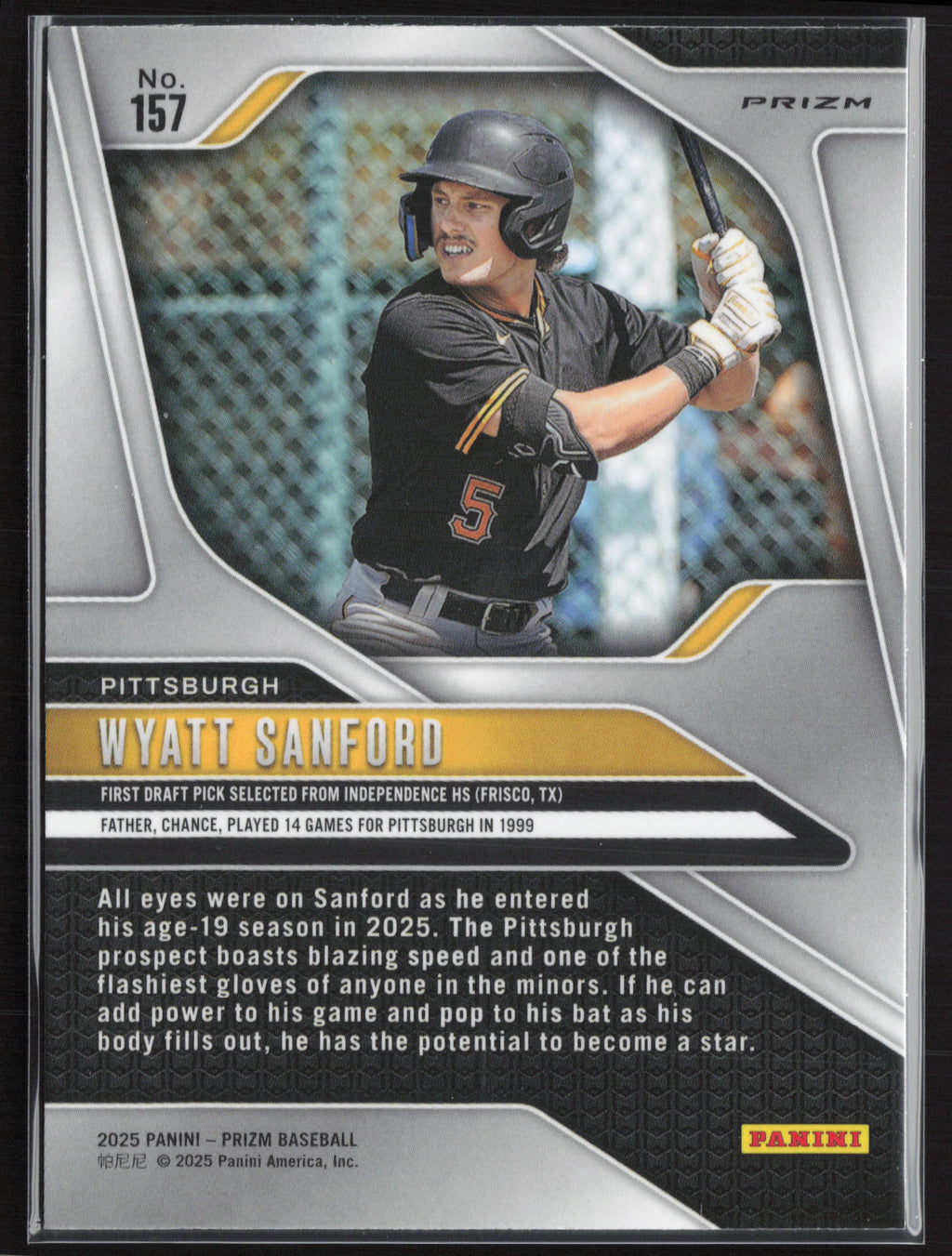 2025 Panini Prizm #157 Wyatt Sanford Green Ice Prizms