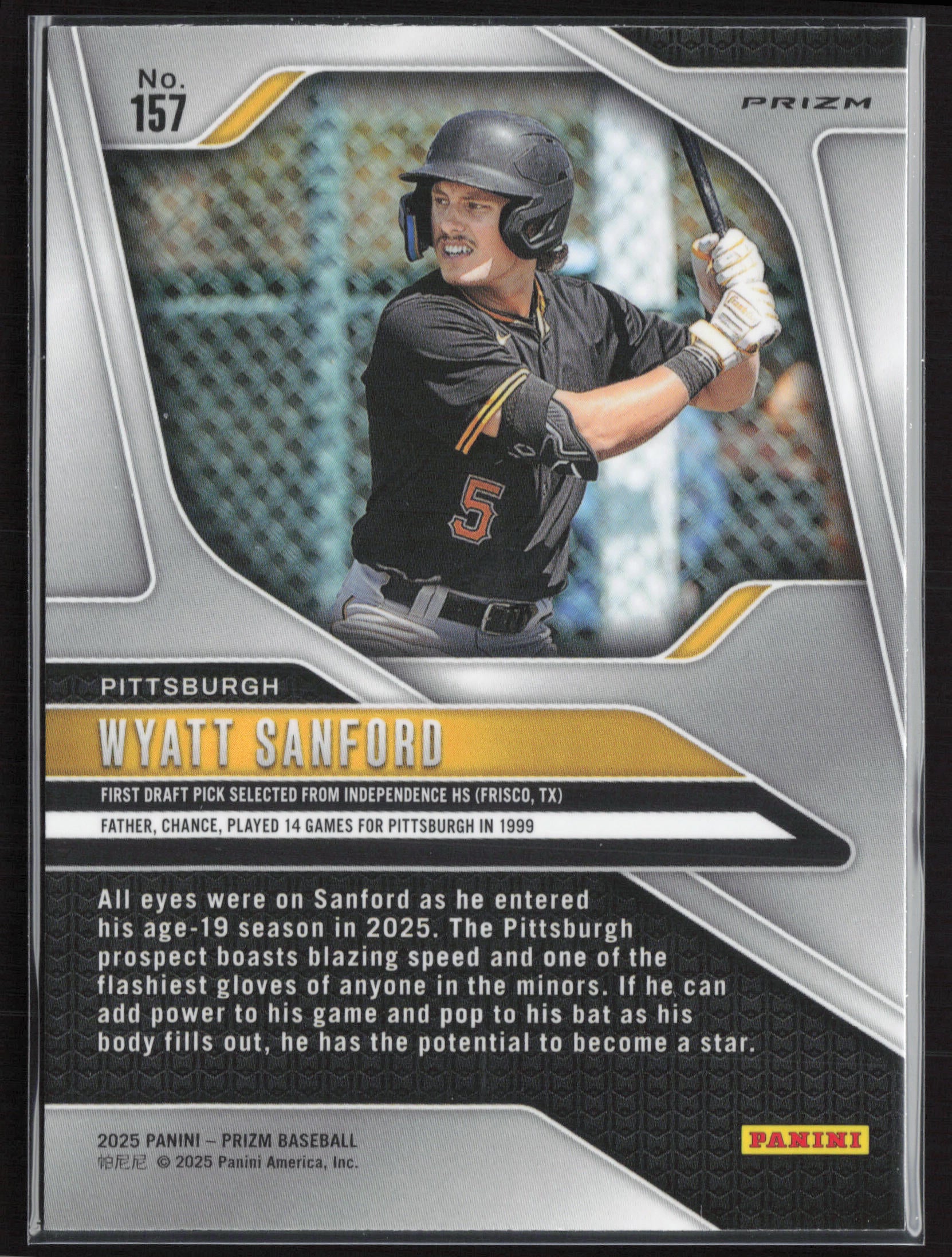 2025 Panini Prizm #157 Wyatt Sanford Green Ice Prizms