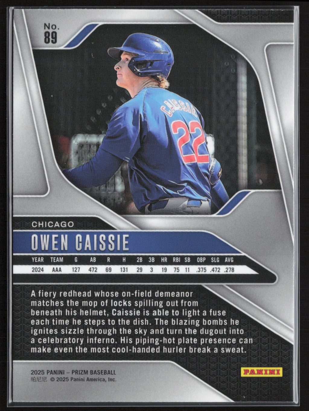 2025 Panini Prizm #89 Owen Caissie