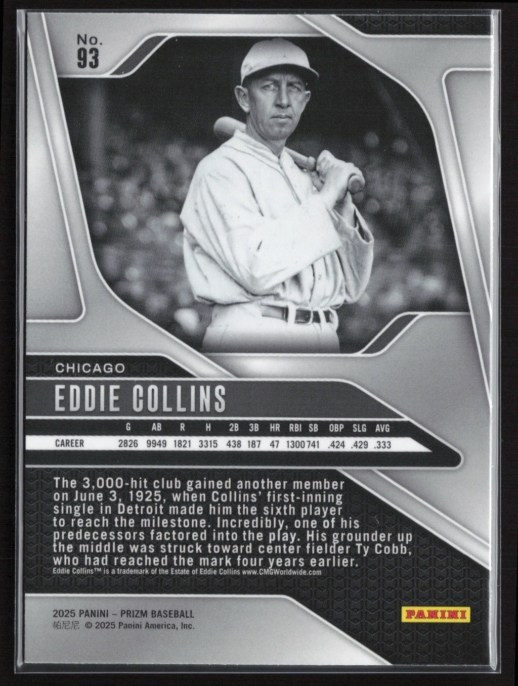 2025 Panini Prizm #93 Eddie Collins