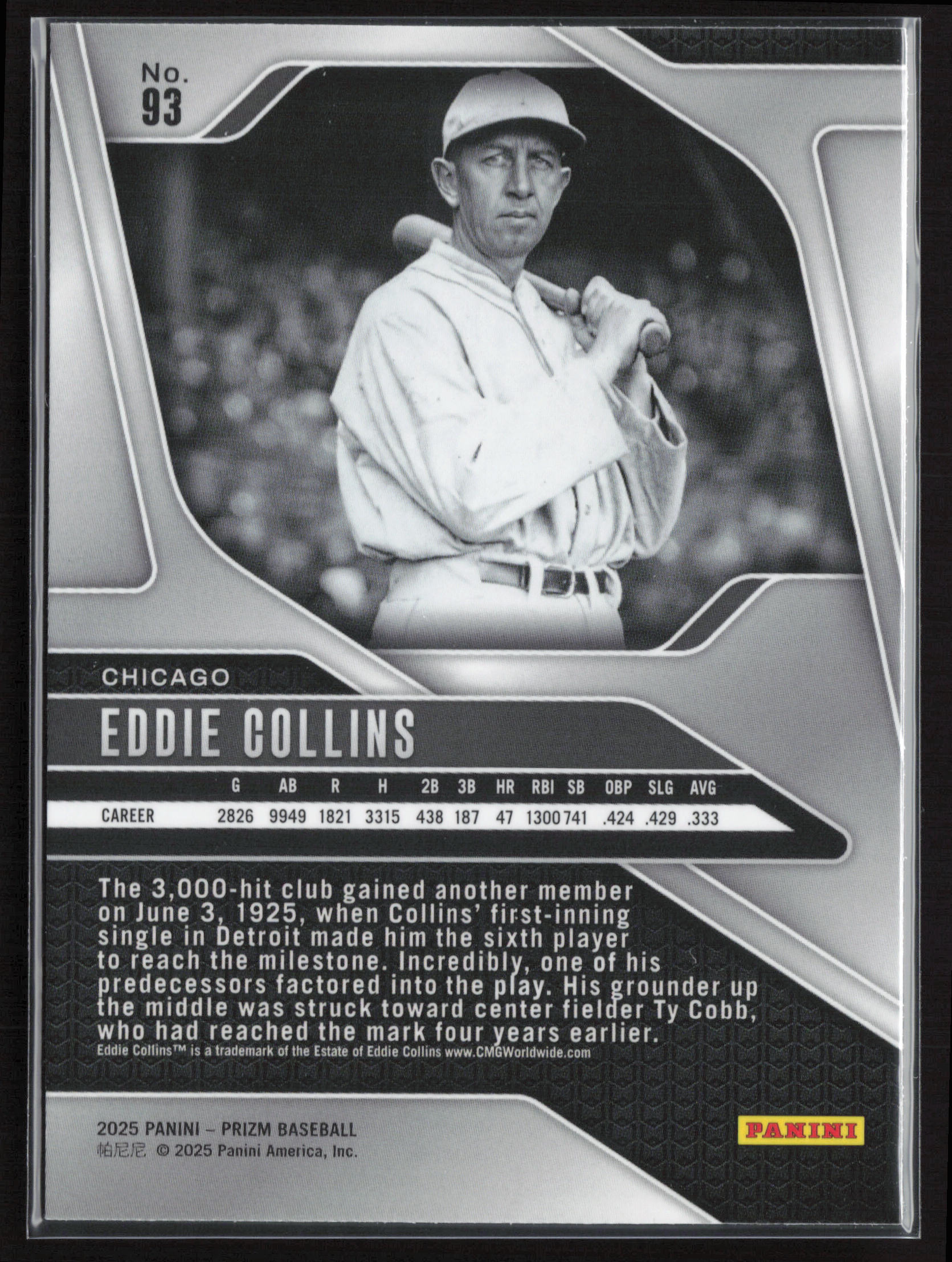 2025 Panini Prizm #93 Eddie Collins