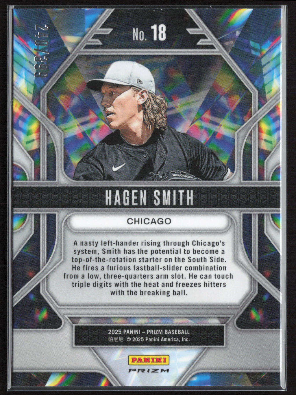 2025 Panini Prizm #18 Hagen Smith Prizmatic Orange Prizms #/399