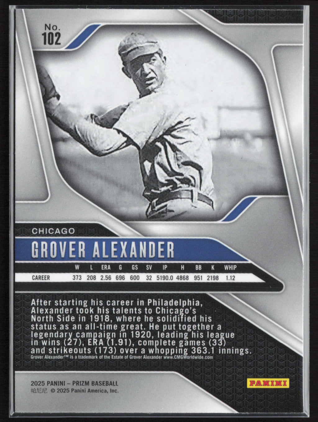 2025 Panini Prizm #102 Grover Alexander