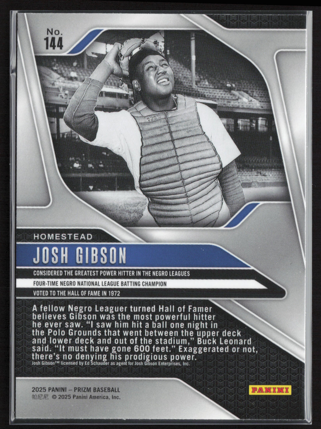 2025 Panini Prizm #144 Josh Gibson