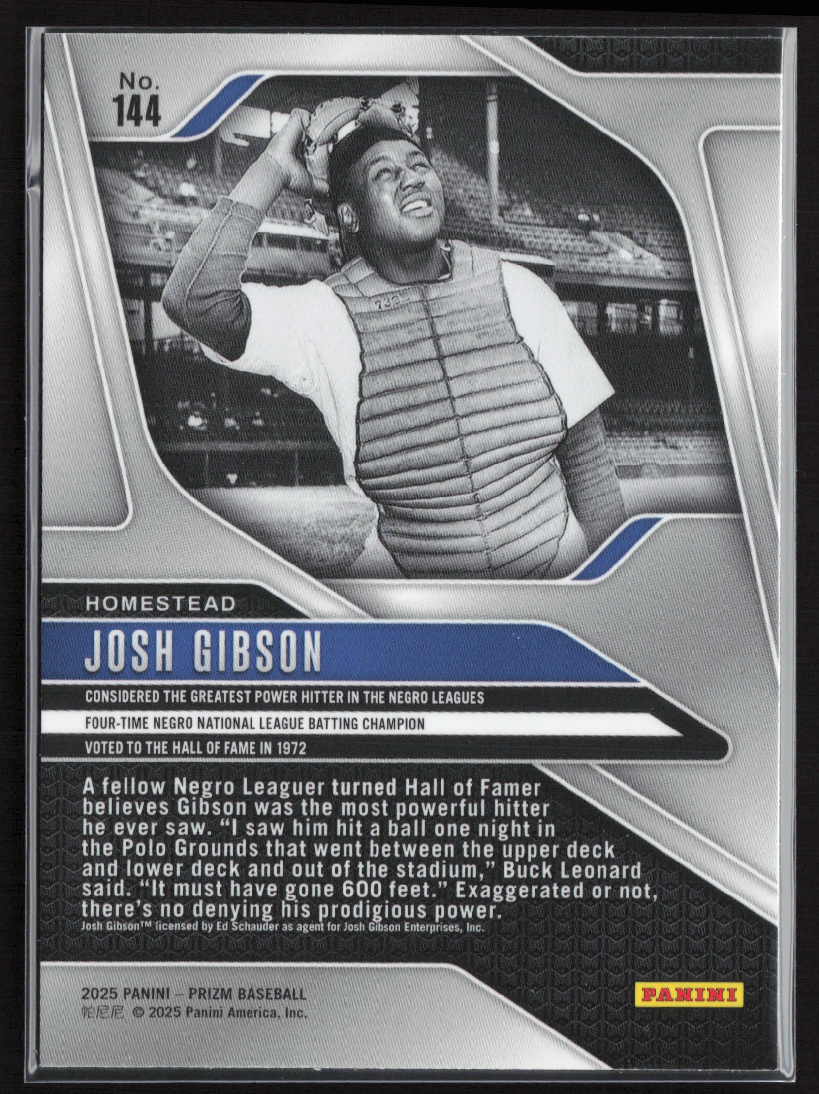 2025 Panini Prizm #144 Josh Gibson