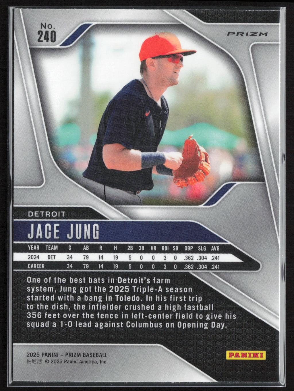 2025 Panini Prizm #240 Jace Jung Green Ice Prizms