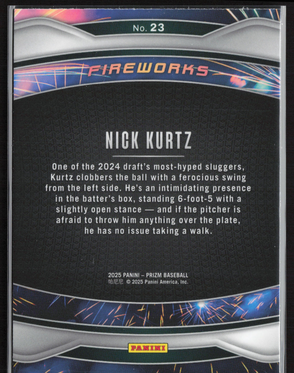 2025 Panini Prizm #23 Nick Kurtz Fireworks