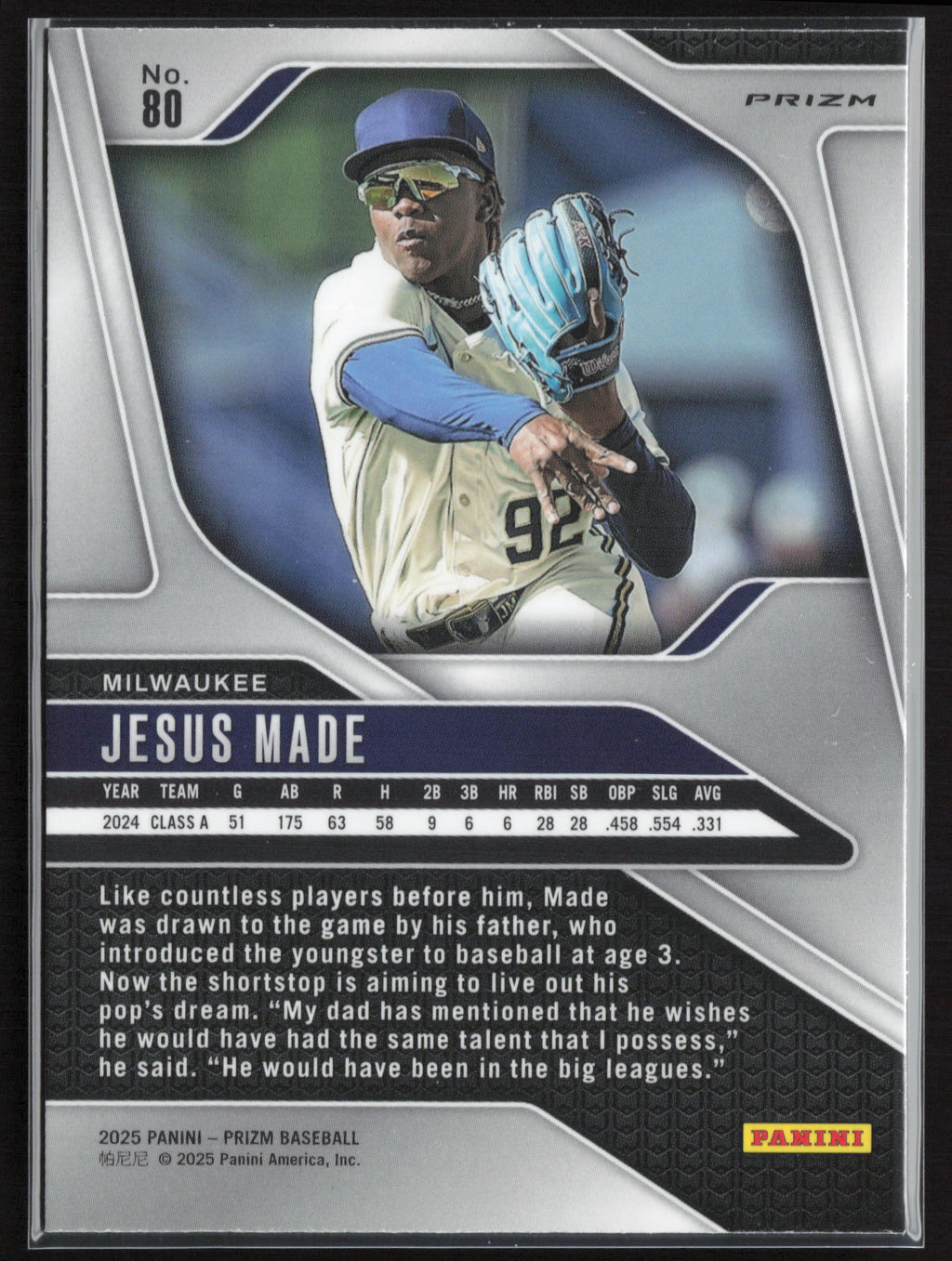 2025 Panini Prizm #80 Jesus Made Silver Prizms