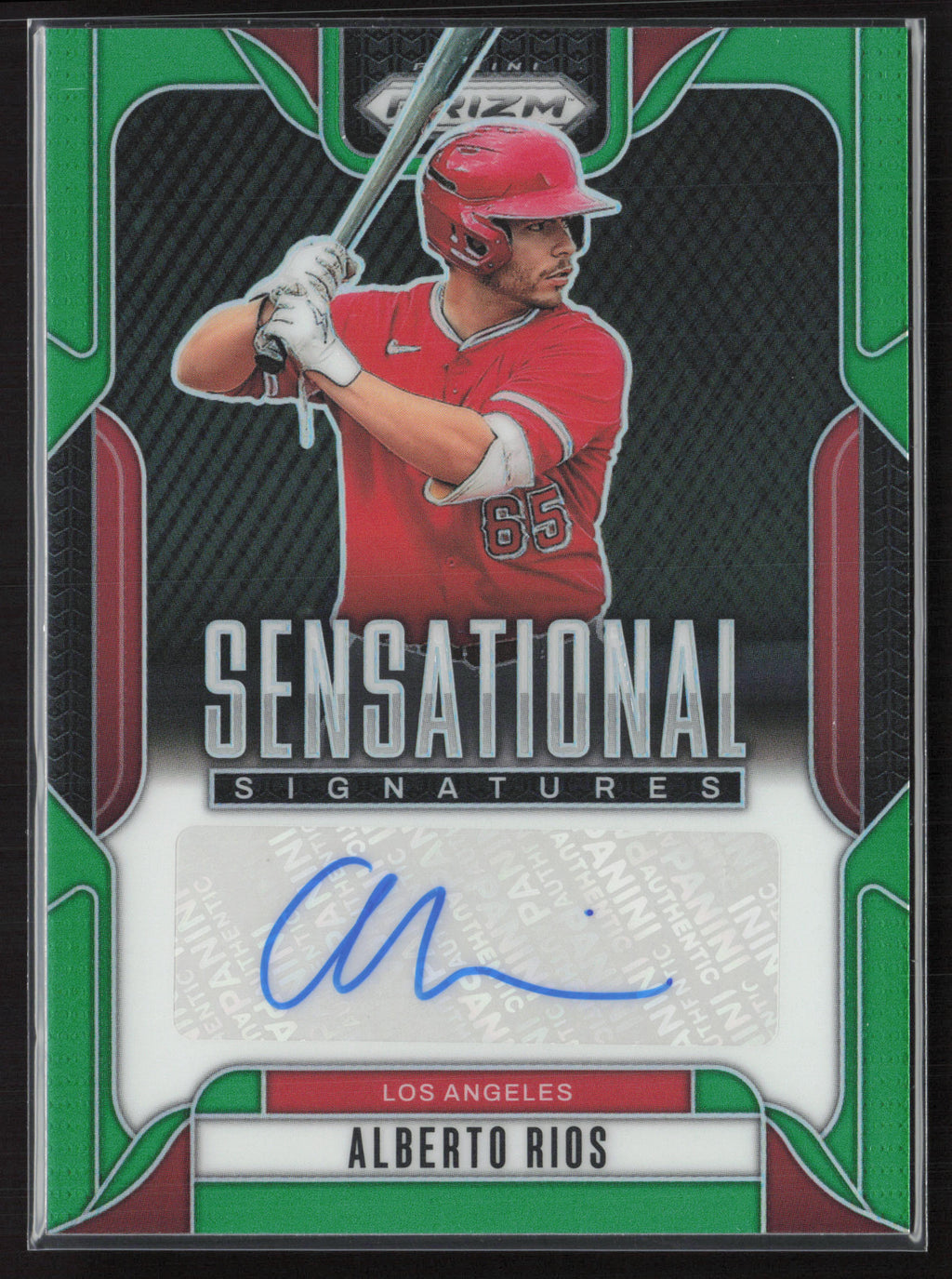 2025 Panini Prizm #SS-AR Alberto Rios Sensational Signatures Green Prizms