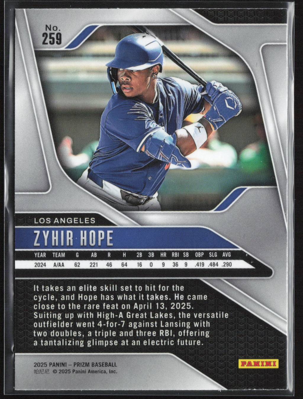2025 Panini Prizm #259 Zyhir Hope