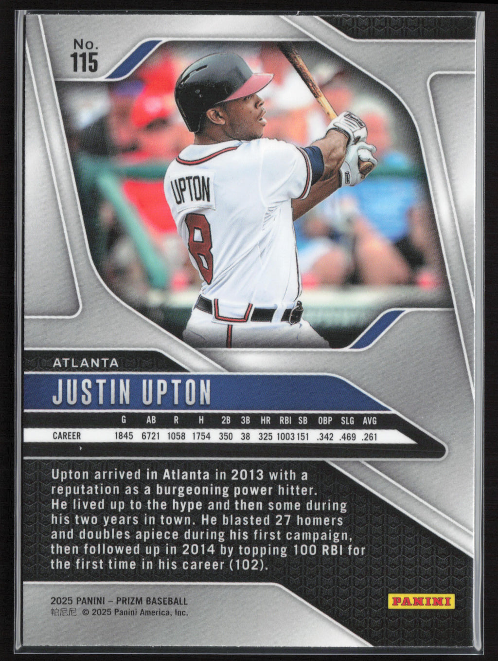 2025 Panini Prizm #115 Justin Upton