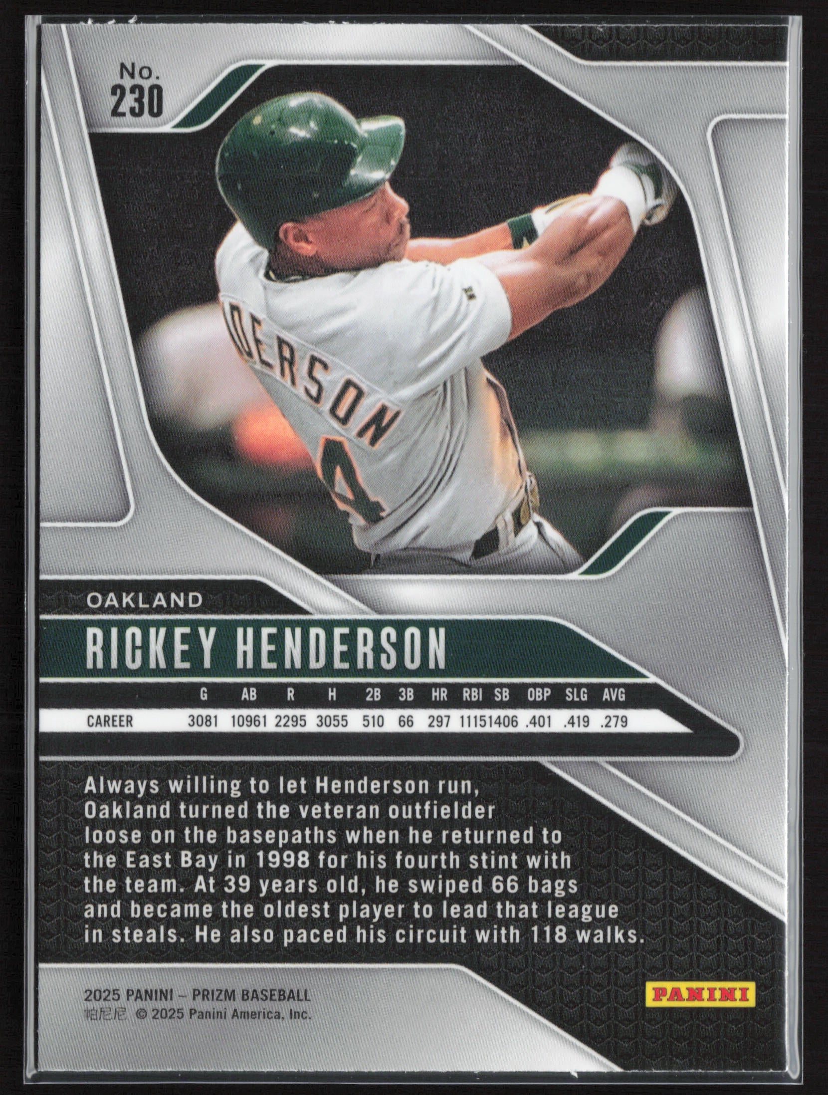 2025 Panini Prizm #230 Rickey Henderson