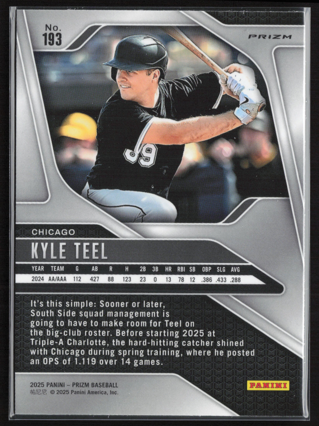 2025 Panini Prizm #193 Kyle Teel Green Ice Prizms