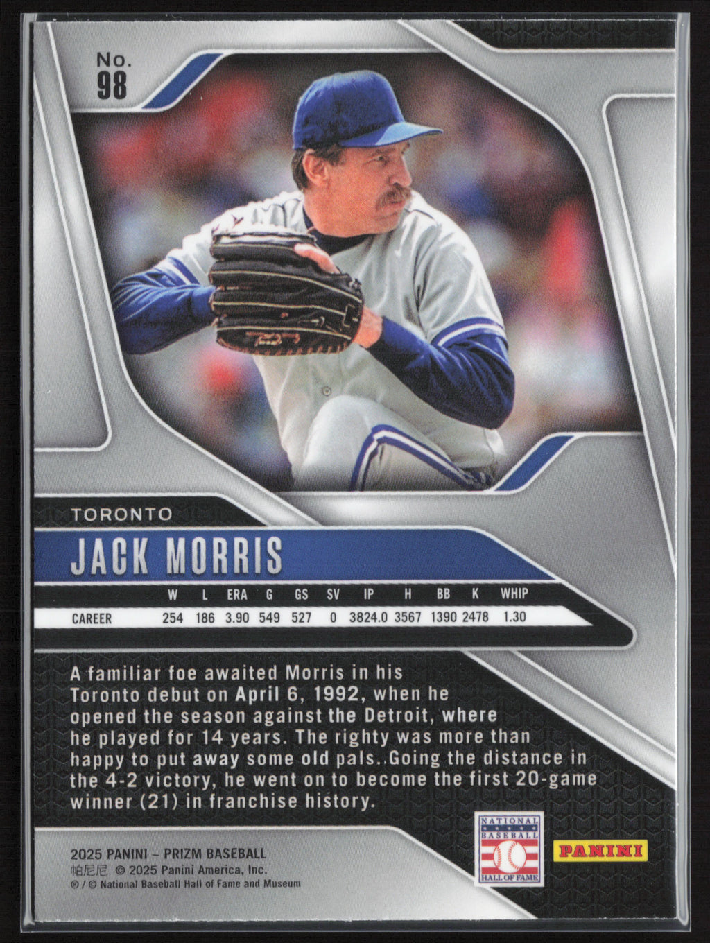2025 Panini Prizm #98 Jack Morris