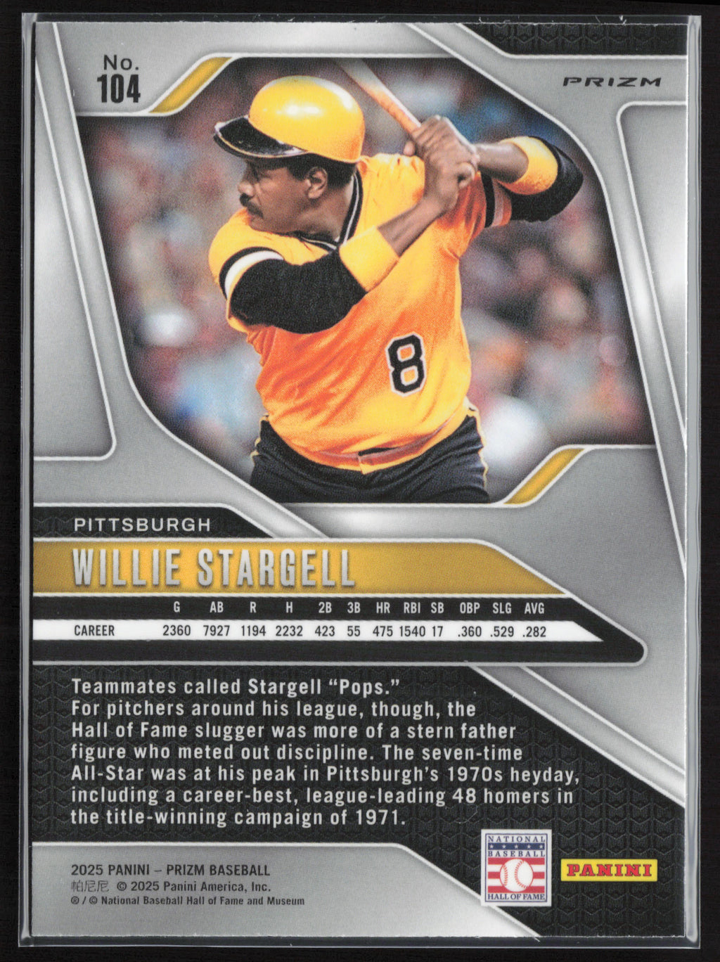 2025 Panini Prizm #104 Willie Stargell Silver Prizms