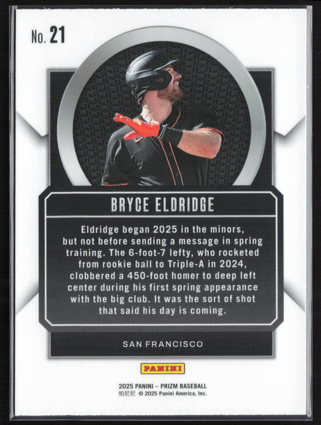 2025 Panini Prizm #21 Bryce Eldridge Talisman