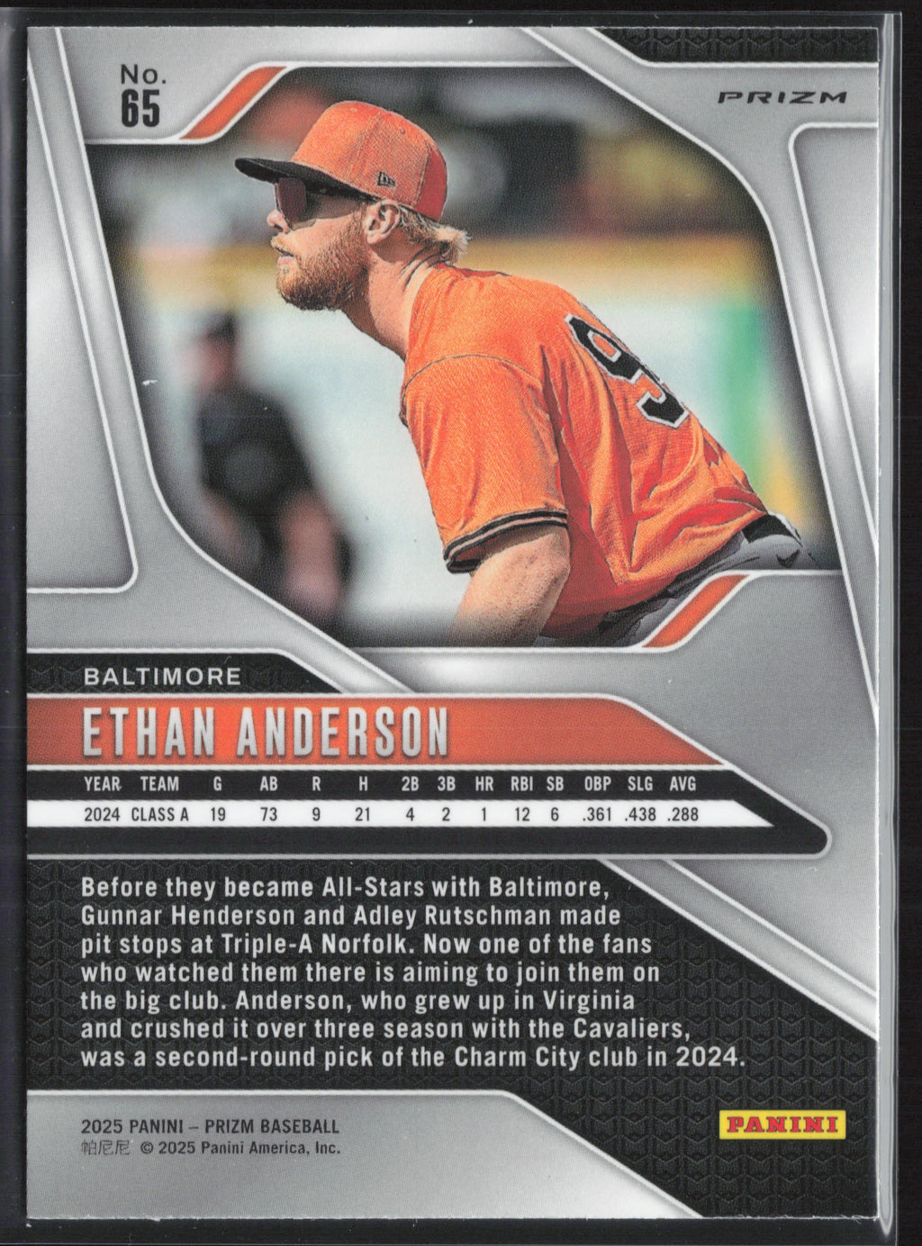 2025 Panini Prizm #65 Ethan Anderson Green Prizms