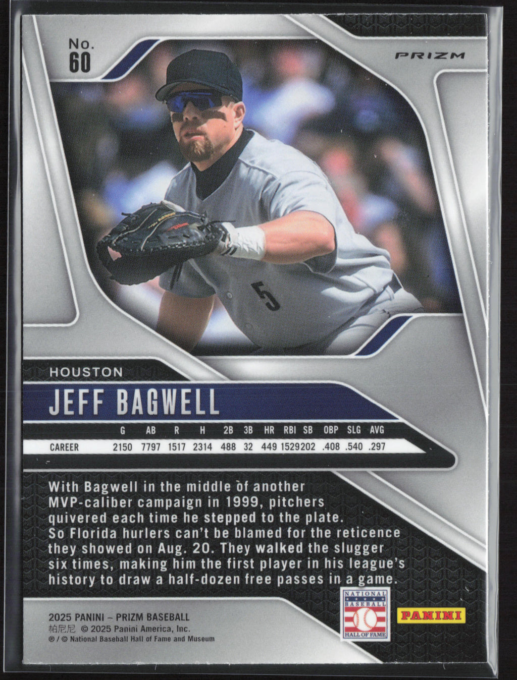 2025 Panini Prizm #60 Jeff Bagwell Blue Ice Prizms