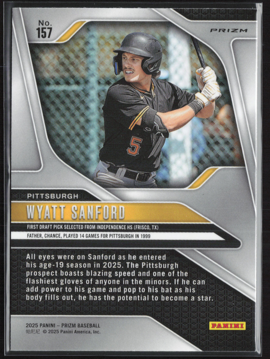 2025 Panini Prizm #157 Wyatt Sanford Green Ice Prizms