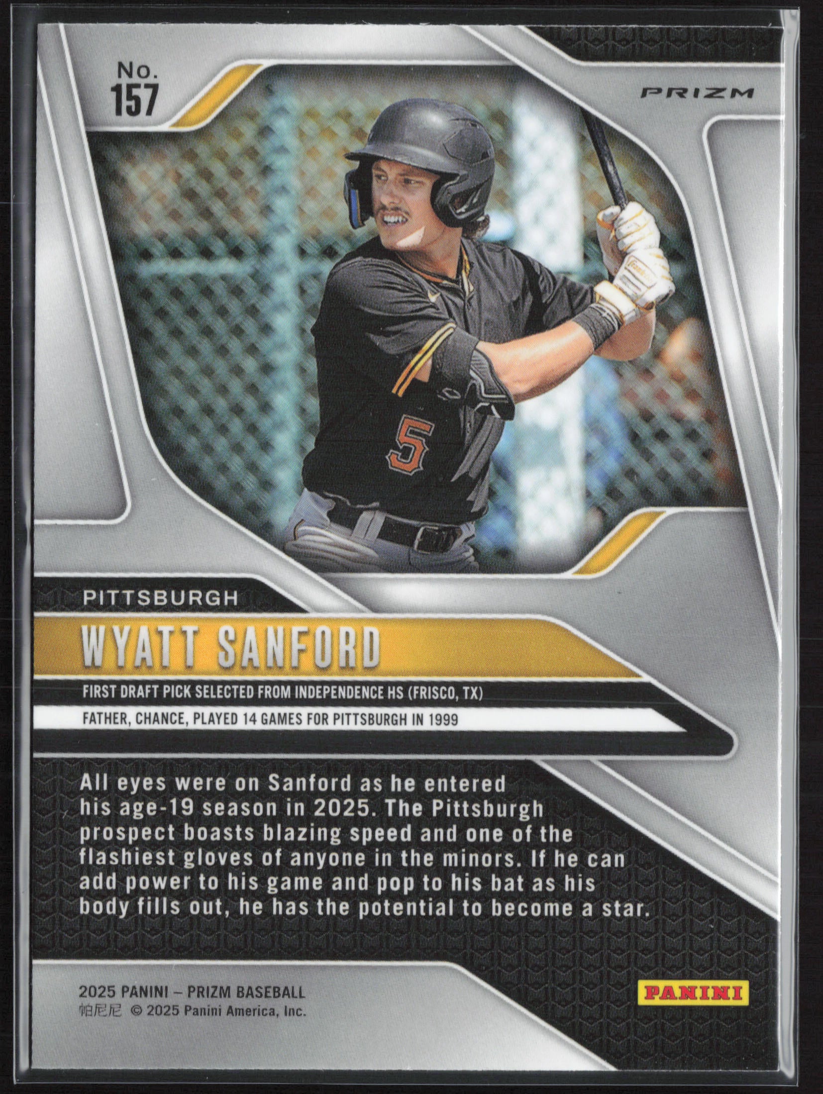 2025 Panini Prizm #157 Wyatt Sanford Green Ice Prizms