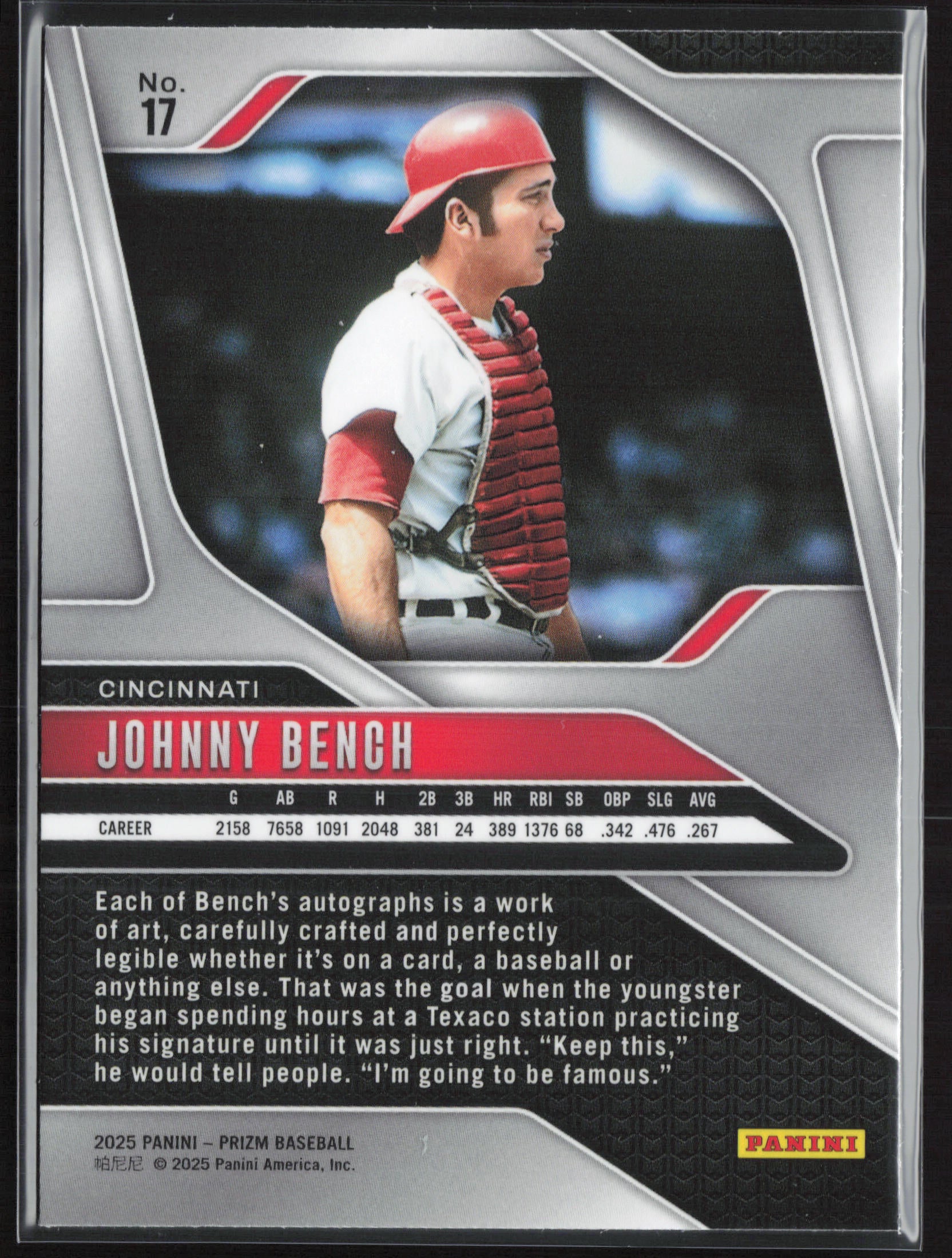 2025 Panini Prizm #17 Johnny Bench