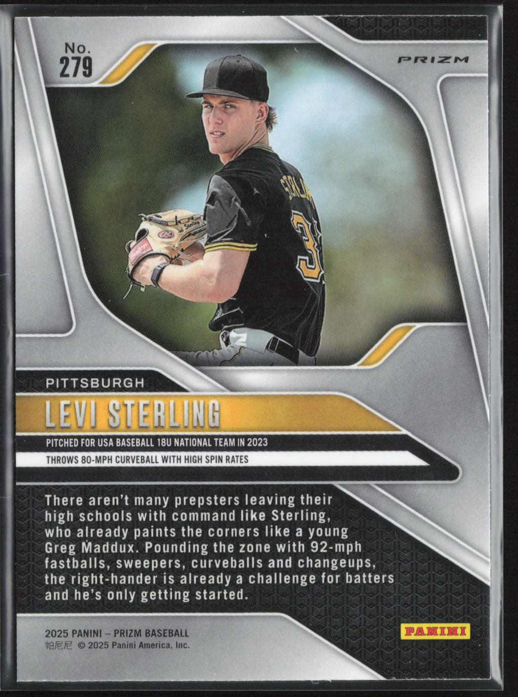 2025 Panini Prizm #279 Levi Sterling Green Ice Prizms