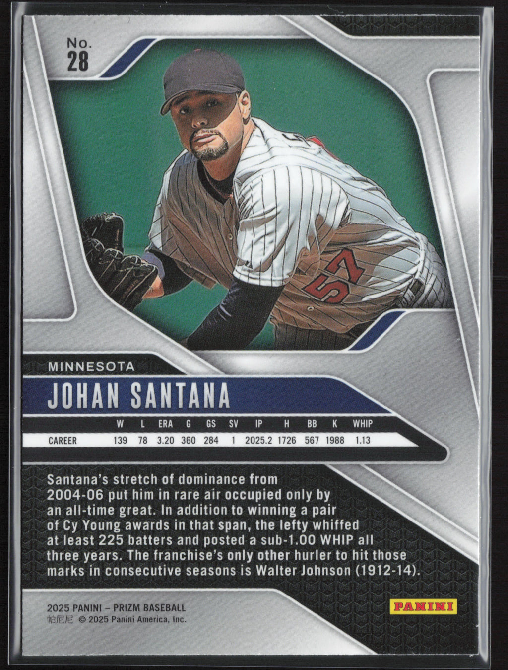 2025 Panini Prizm #28 Johan Santana