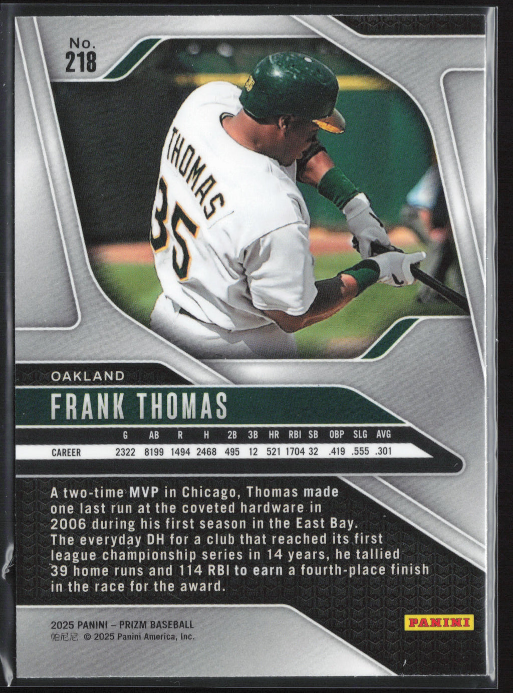 2025 Panini Prizm #218 Frank Thomas