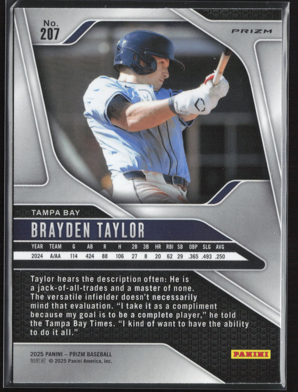 2025 Panini Prizm #207 Brayden Taylor Silver Prizms