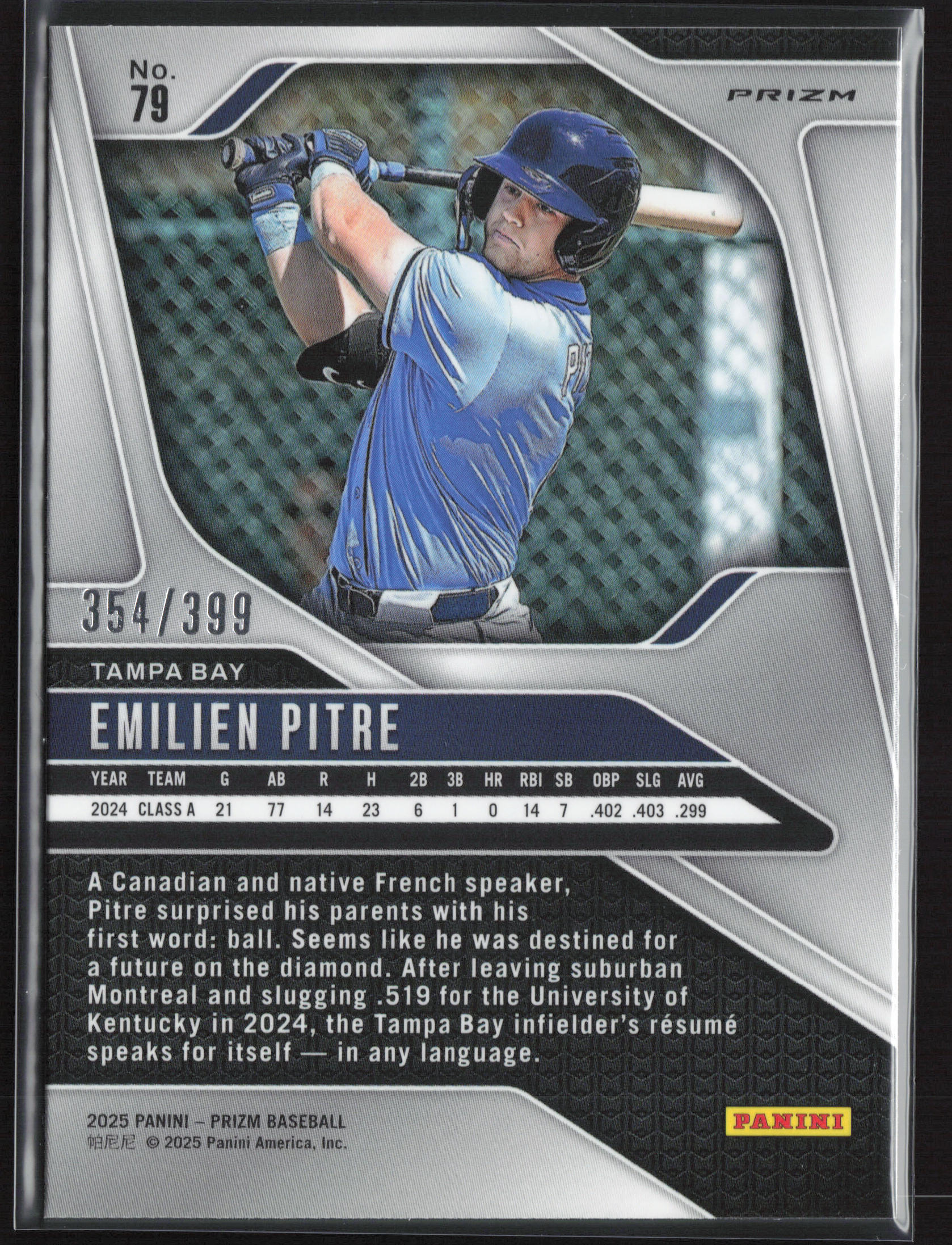 2025 Panini Prizm #79 Emilien Pitre Orange Pulsar Prizms #/399