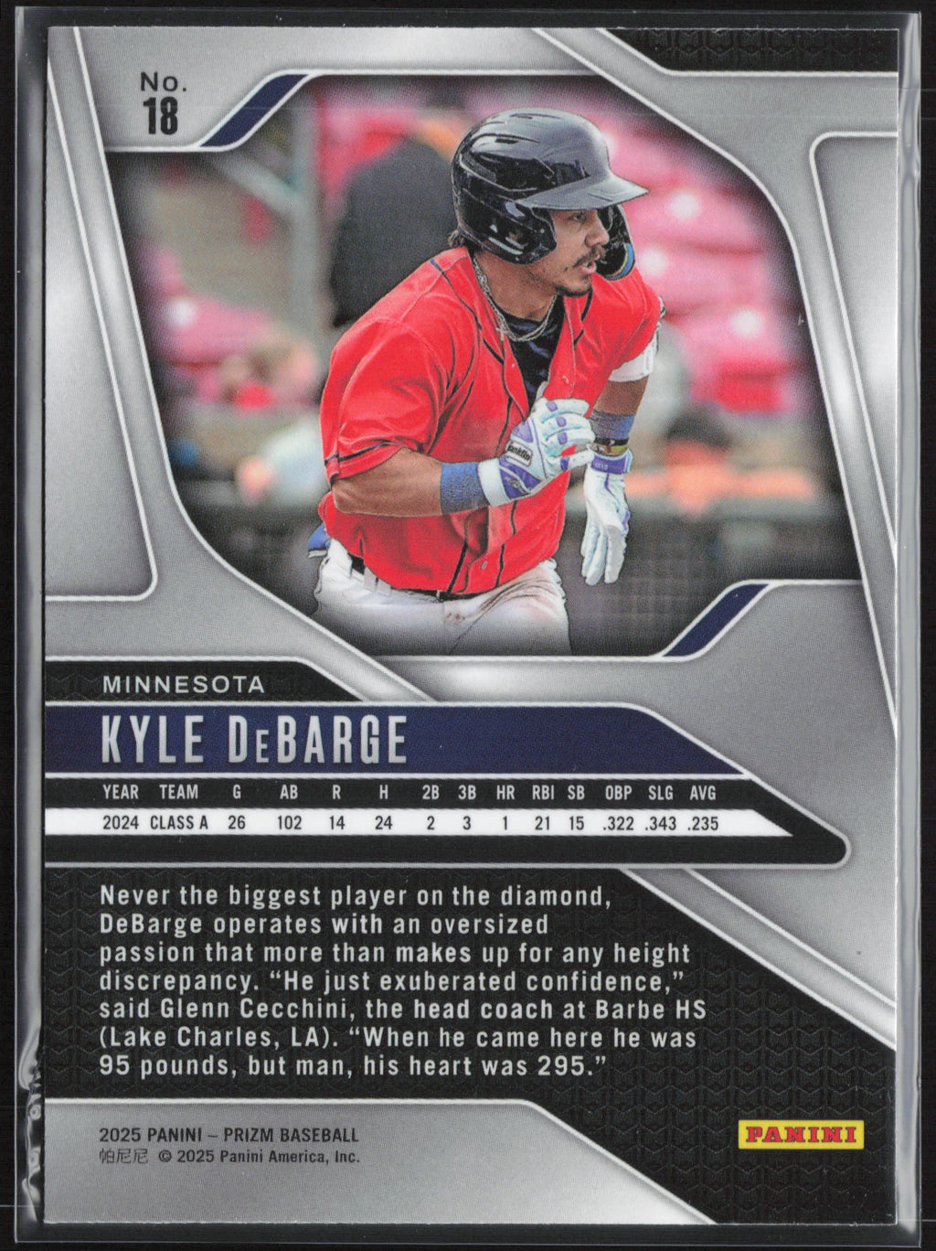 2025 Panini Prizm #18 Kyle DeBarge