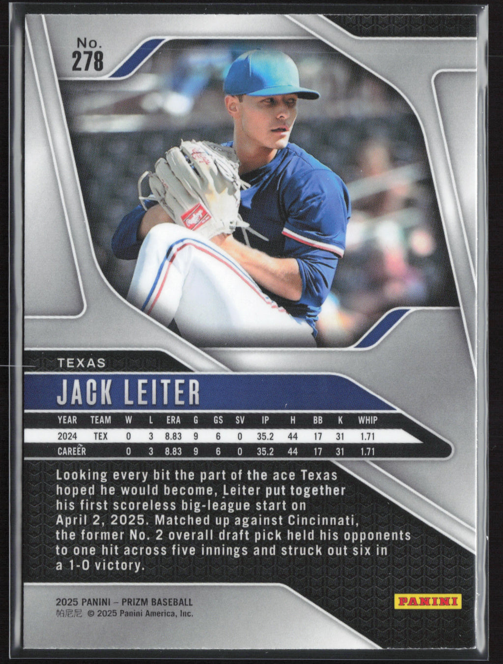 2025 Panini Prizm #278 Jack Leiter
