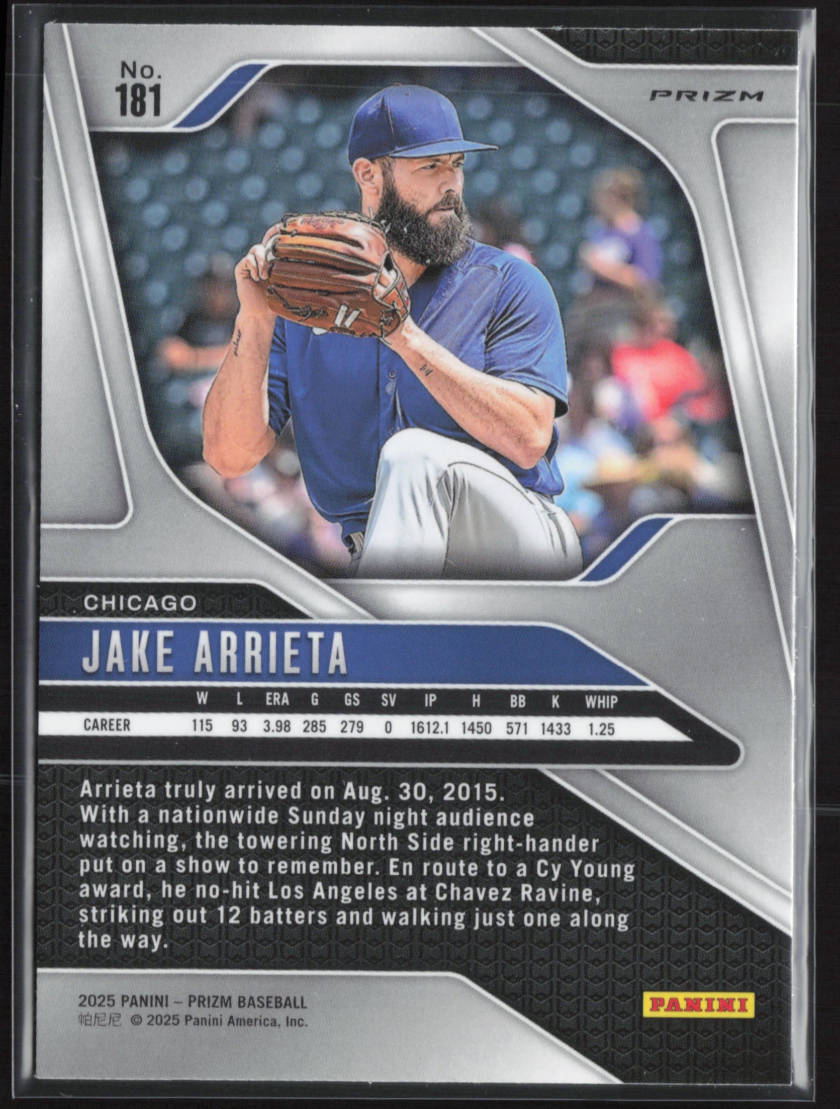 2025 Panini Prizm #181 Jake Arrieta Green Ice Prizms