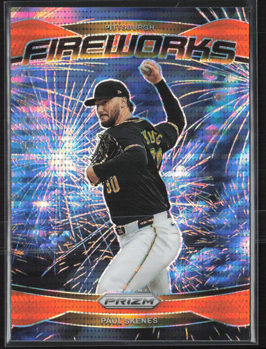 2025 Panini Prizm #2 Paul Skenes Fireworks Orange Prizms #/399