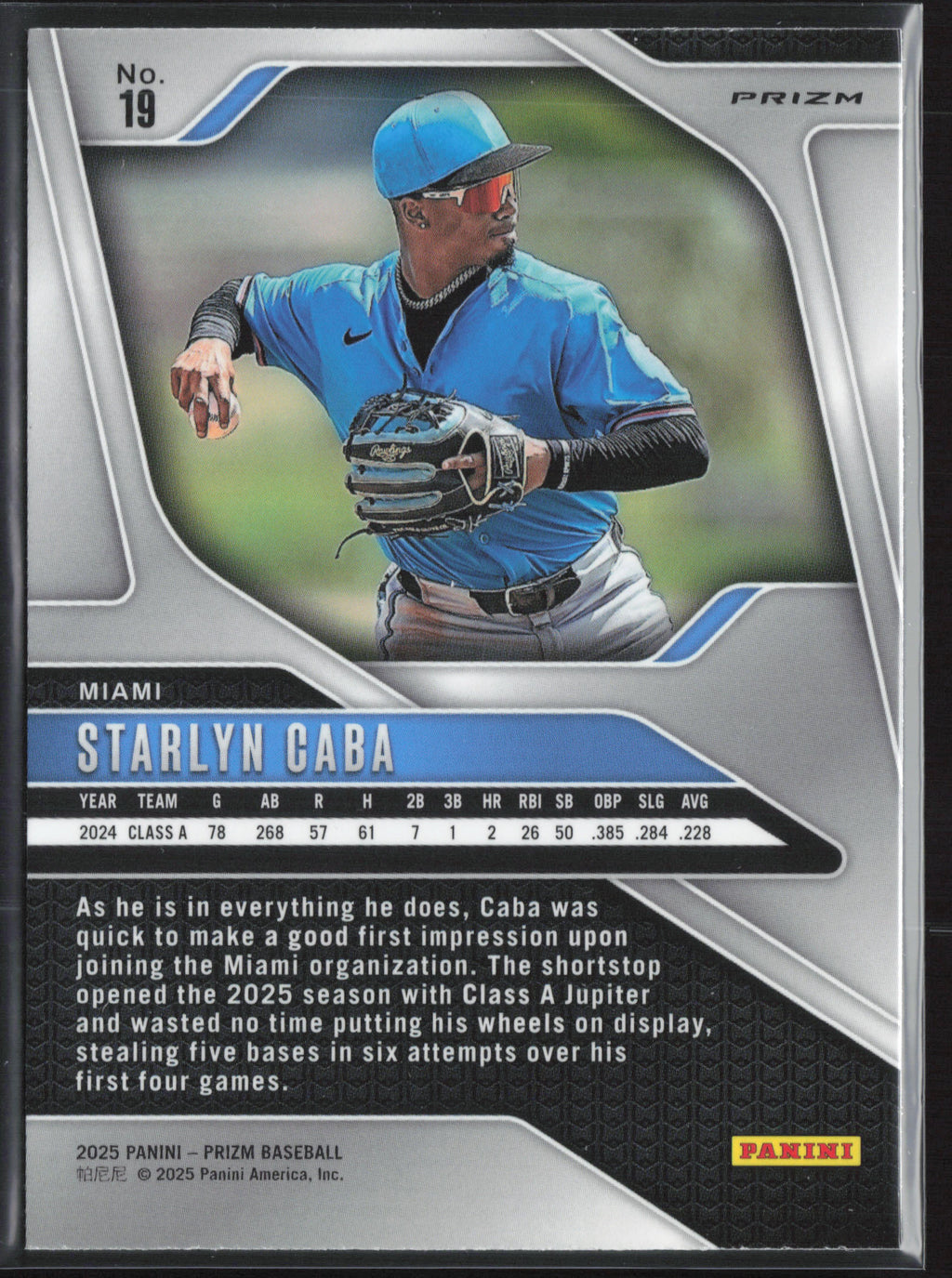 2025 Panini Prizm #19 Starlyn Caba Green Prizms