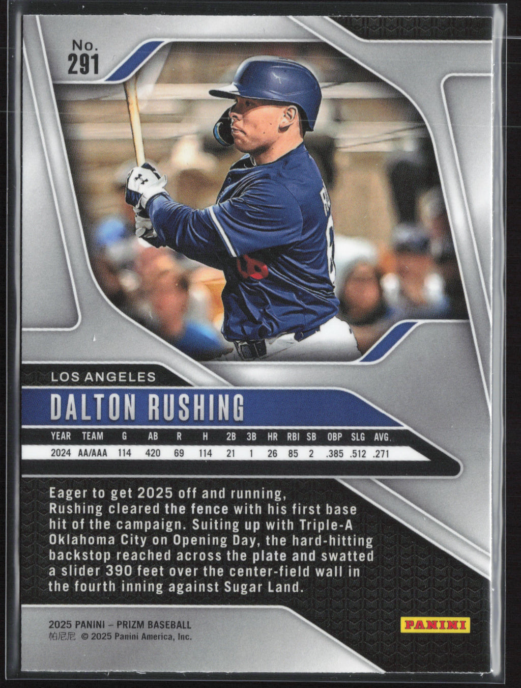 2025 Panini Prizm #291 Dalton Rushing