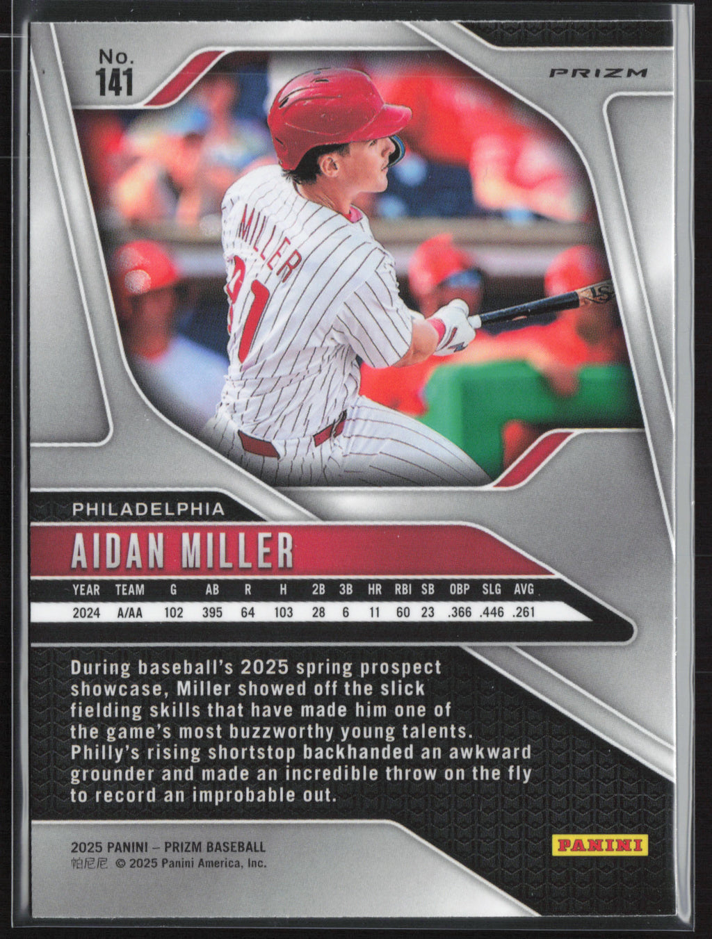 2025 Panini Prizm #141 Aidan Miller Green Ice Prizms