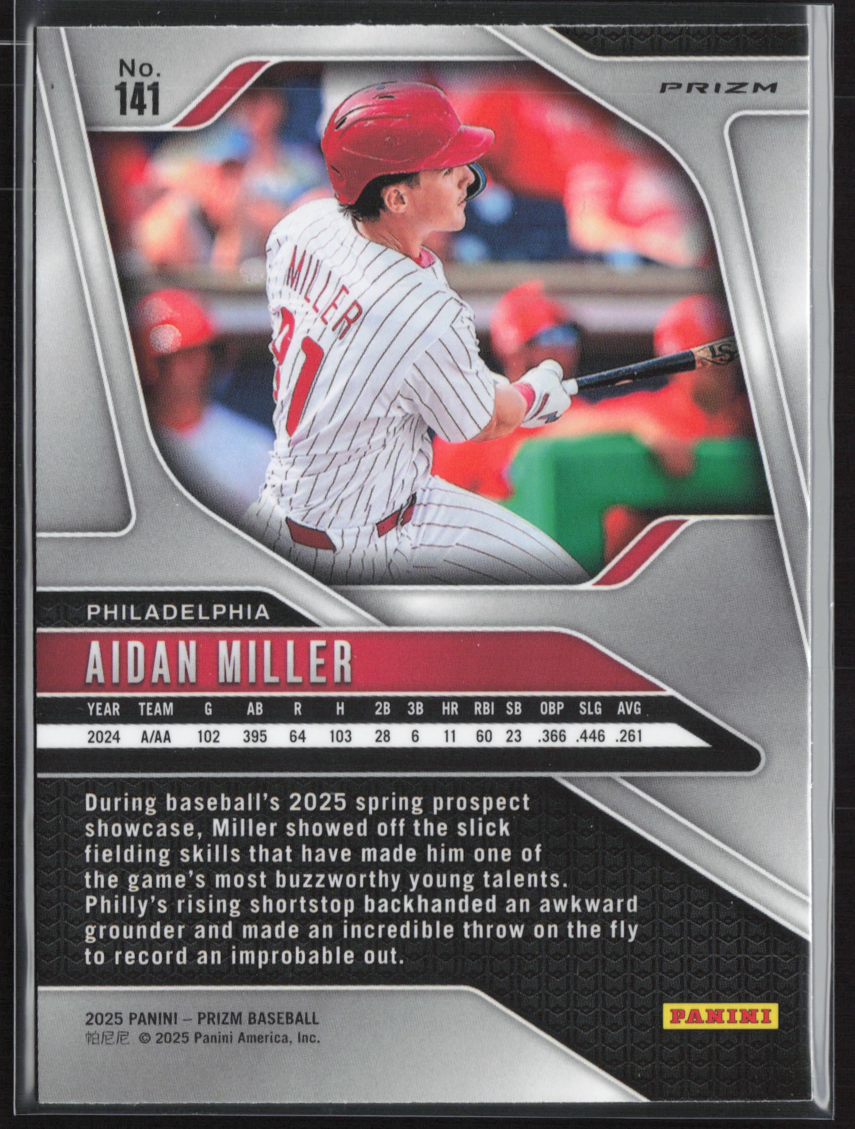 2025 Panini Prizm #141 Aidan Miller Green Ice Prizms