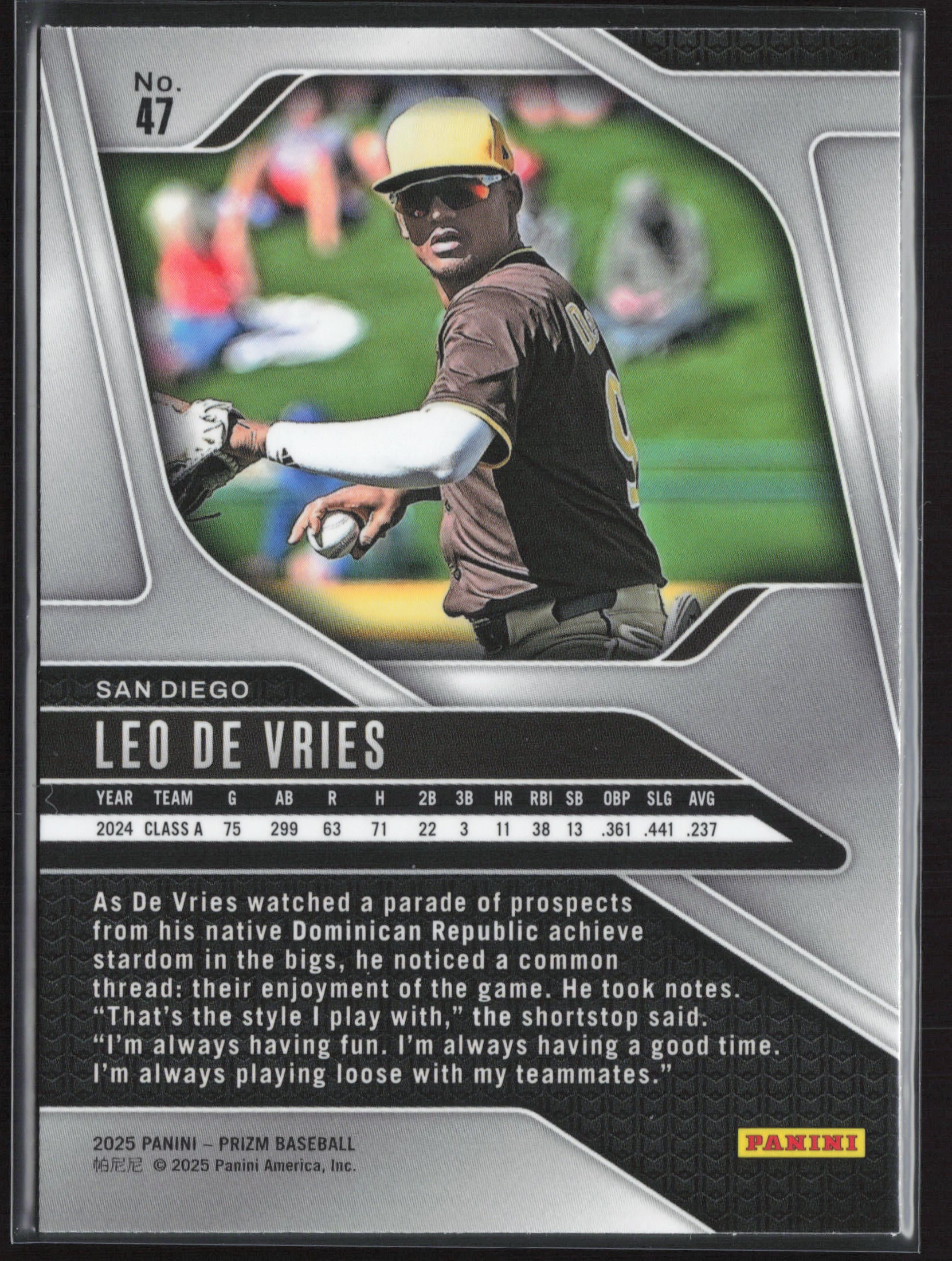 2025 Panini Prizm #47 Leo De Vries